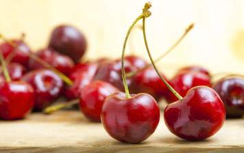 organic red cherries