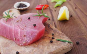 Fried heart of wild tuna